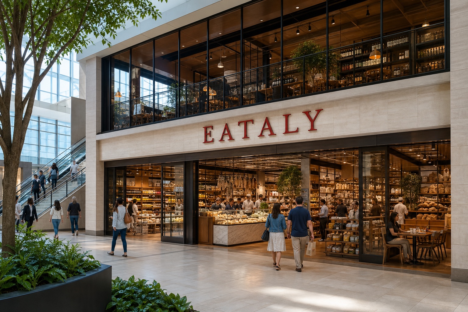 AI-generated editorial concept of Eataly at Tysons Corner Center