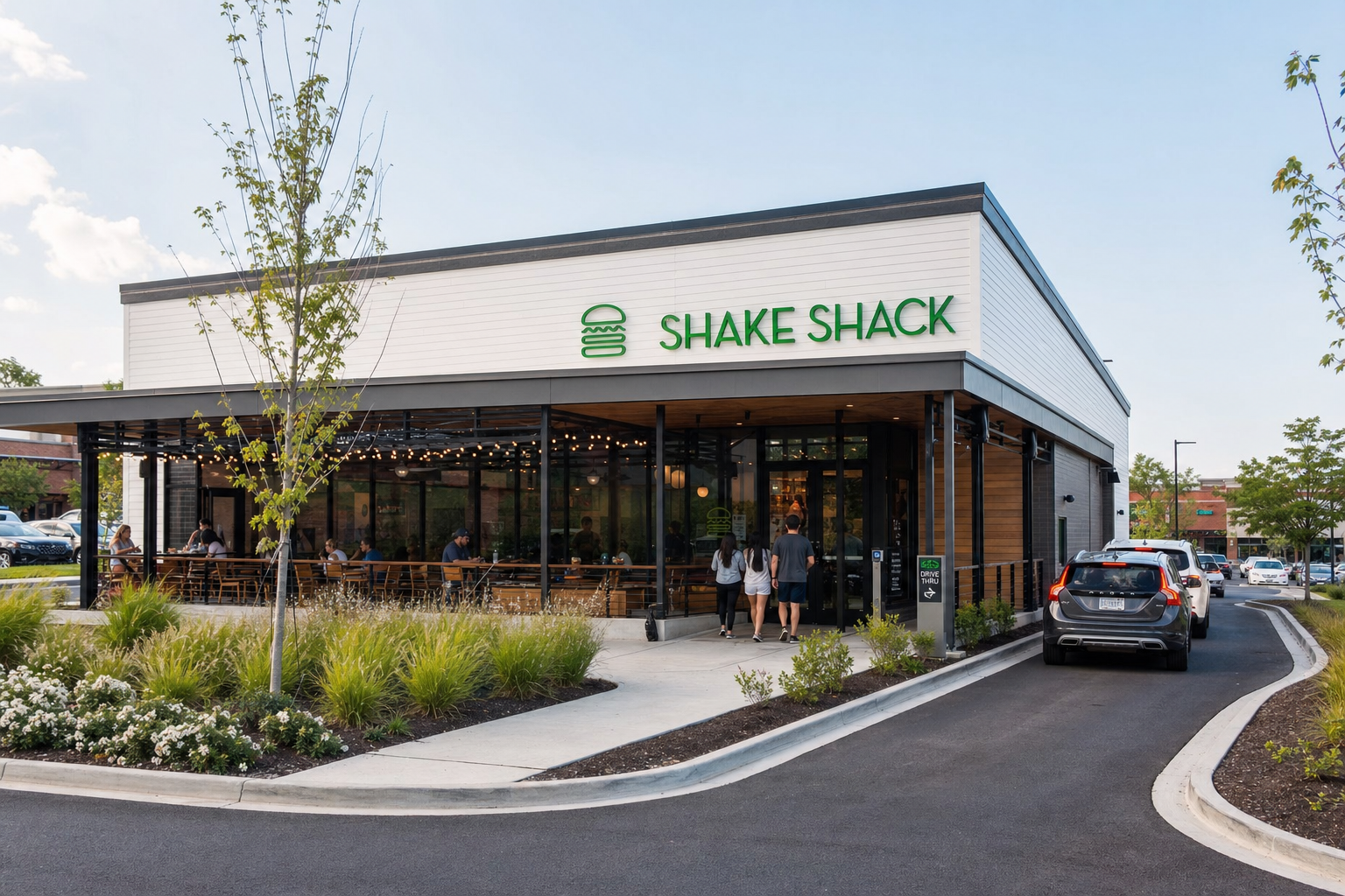 AI-generated editorial image of the new Shake Shack at Cascades Marketplace in Sterling Virginia