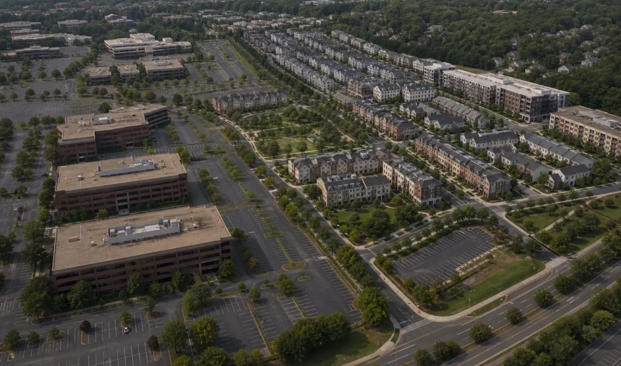 A Nearly Empty Reston Office Park Could Become 1,010 Homes