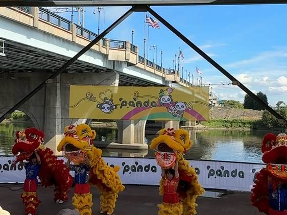 Lion dancers performing at a previous Panda Fest event