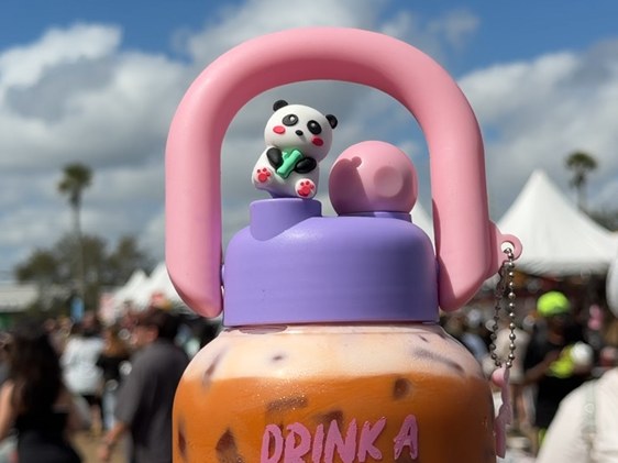 Panda-themed drink container at a previous Panda Fest event