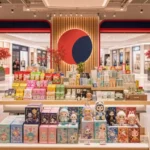 DC Spot editorial illustration of a colorful Asian lifestyle store with snacks beauty products home goods and collectibles