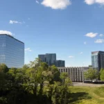Tysons Virginia skyline near The Mile where a five-acre Signature Park is proposed