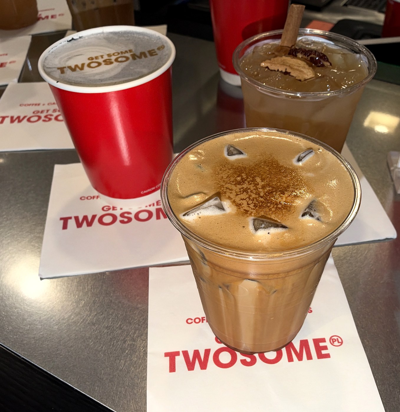 Dalgona Cream Top coffee with other signature drinks at Twosome Place in Alexandria